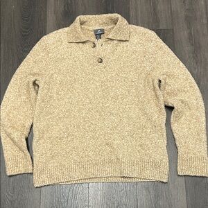 Women’s H&M Collared Sweater Polo Tan/Neutral Boucle